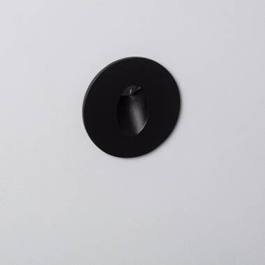 Baliza Exterior LED 3W Empotrable Pared Circular Negro Oval Adam