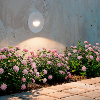 Imagem de Baliza Exterior LED 2W Encastrável na Parede Circular Branco Guell