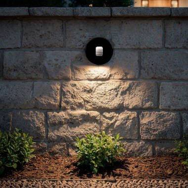 Baliza Exterior LED 2W Encastrável na Parede Circular Preto Olite
