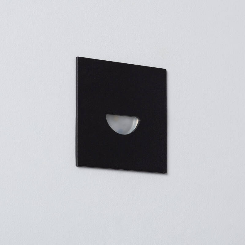 Imagen de Baliza Exterior LED 2W Empotrable Pared Cuadrado Negro Guell