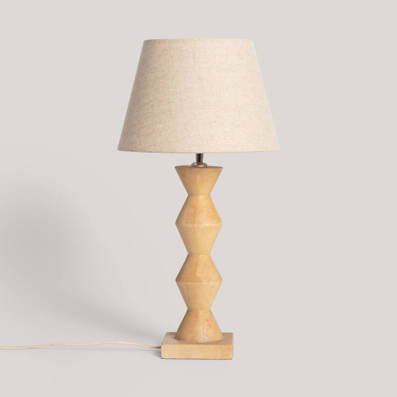 Imagen de Lámpara de Mesa Madera Akesh II ILUZZIA
