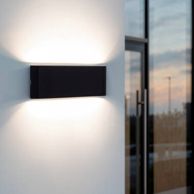 Aplique de Pared Exterior LED 20W Aluminio Rectangular Iluminación Doble Cara Luming Negro