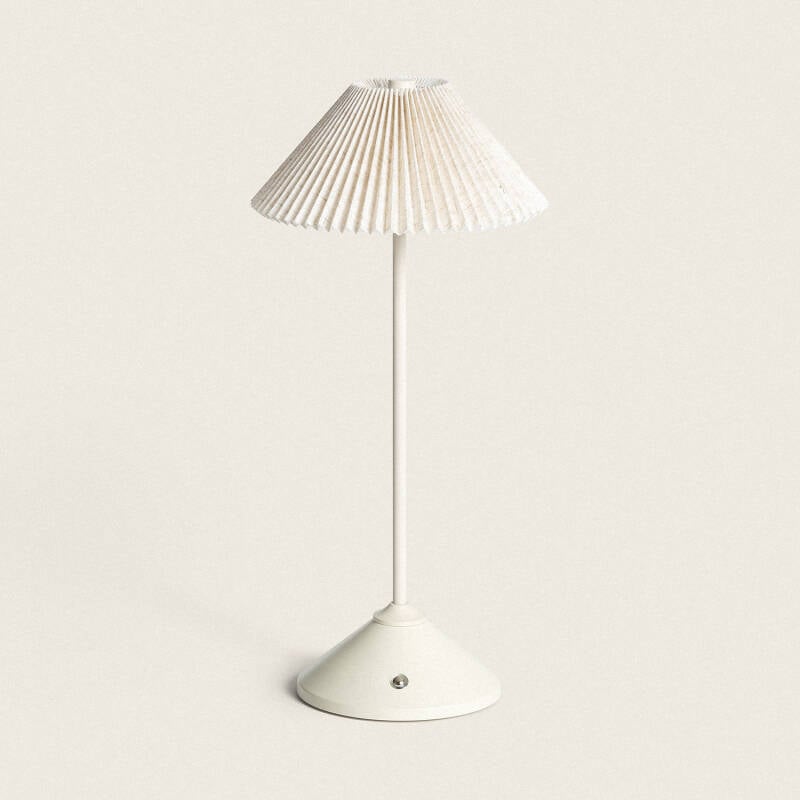 Imagen de Lámpara de Mesa LED Portátil Metal y Lino con Batería USB Recargable Denwa