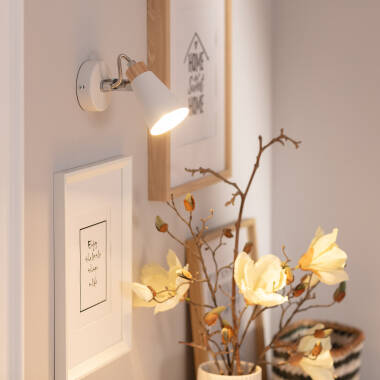 Imagen de Lámpara de Pared Orientable Metal y Madera 1 Foco Mara
