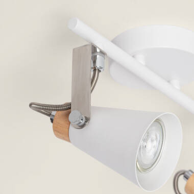 Imagen de Lámpara de Techo Orientable Metal y Madera 2 Focos Mara