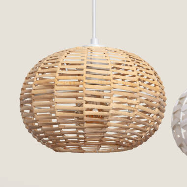 Imagen de Lámpara Colgante Ratán y Madera Linfen