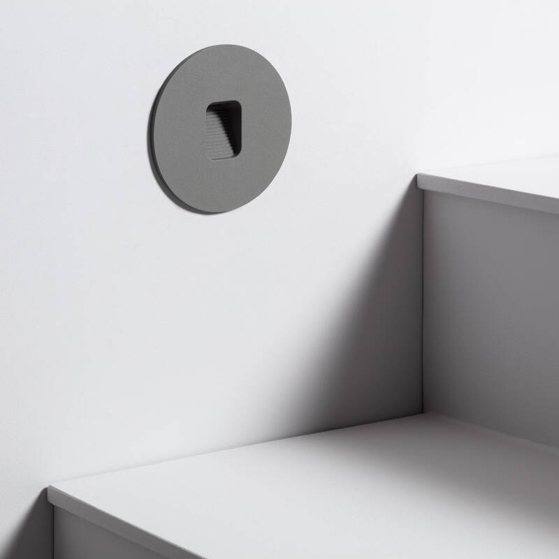 Imagen de Baliza Exterior LED 2W Empotrable Pared Circular Olite Imagen de Baliza Exterior LED 2W Empotrable Pared Circular Olite