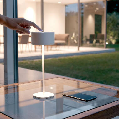 Lámpara de Mesa LED Portátil Exterior con Batería USB Recargable Metal Mounka Square