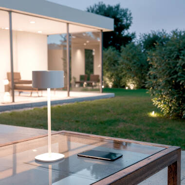 Imagen de Lámpara de Mesa LED Portátil Exterior con Batería USB Recargable Metal Mounka Square