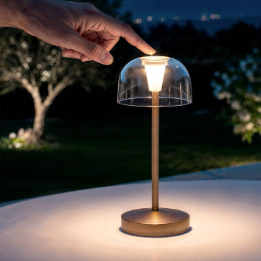 Imagem de Candeeiro de Mesa LED Portátil para Exterior Metal com Bateria USB  Recarregável Lendora 