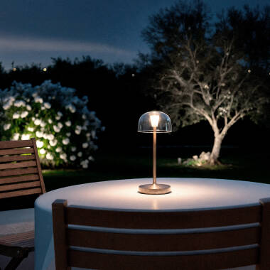 Imagem de Candeeiro de Mesa LED Portátil para Exterior Metal com Bateria USB  Recarregável Lendora 