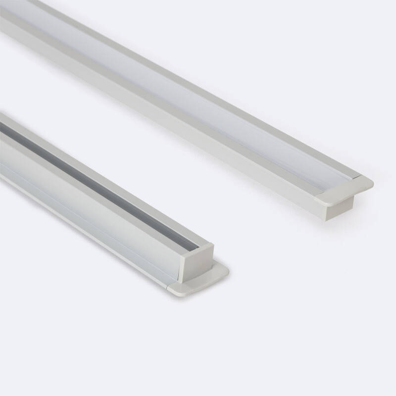 Imagen de Perfil Aluminio Empotrable con Clips para Tiras LED hasta 12 mm