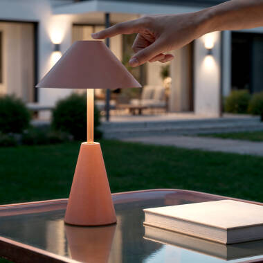 Lámpara de Mesa LED Portátil para Exterior Metal con Batería Recargable Chamle