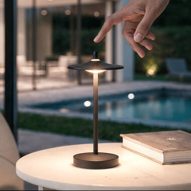 Imagen de Lámpara de Mesa LED Portátil para Exterior Metal con Batería Recargable Milevani