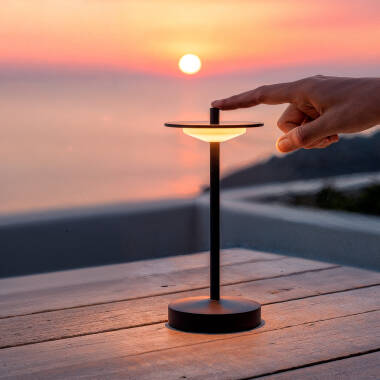 Imagen de Lámpara de Mesa LED Portátil para Exterior Metal con Batería Recargable Estepona