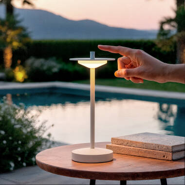 Lámpara de Mesa LED Portátil para Exterior Metal con Batería Recargable Estepona