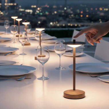 Lámpara de Mesa LED Portátil para Exterior Metal con Batería Recargable Estepona
