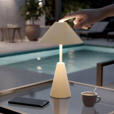 Lámpara de Mesa LED Portátil para Exterior Metal con Batería Recargable Chamle