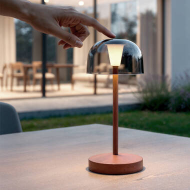 Lámpara de Mesa LED Portátil para Exterior Metal con Batería Recargable Lendora Smoke