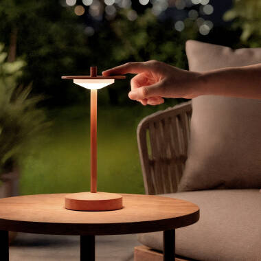 Imagen de Lámpara de Mesa LED Portátil para Exterior Metal con Batería Recargable Estepona