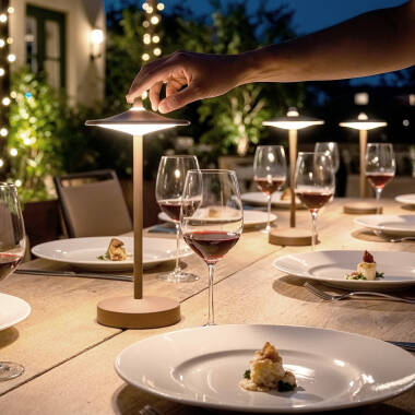 Lámpara de Mesa LED Portátil para Exterior Metal con Batería Recargable Milevani
