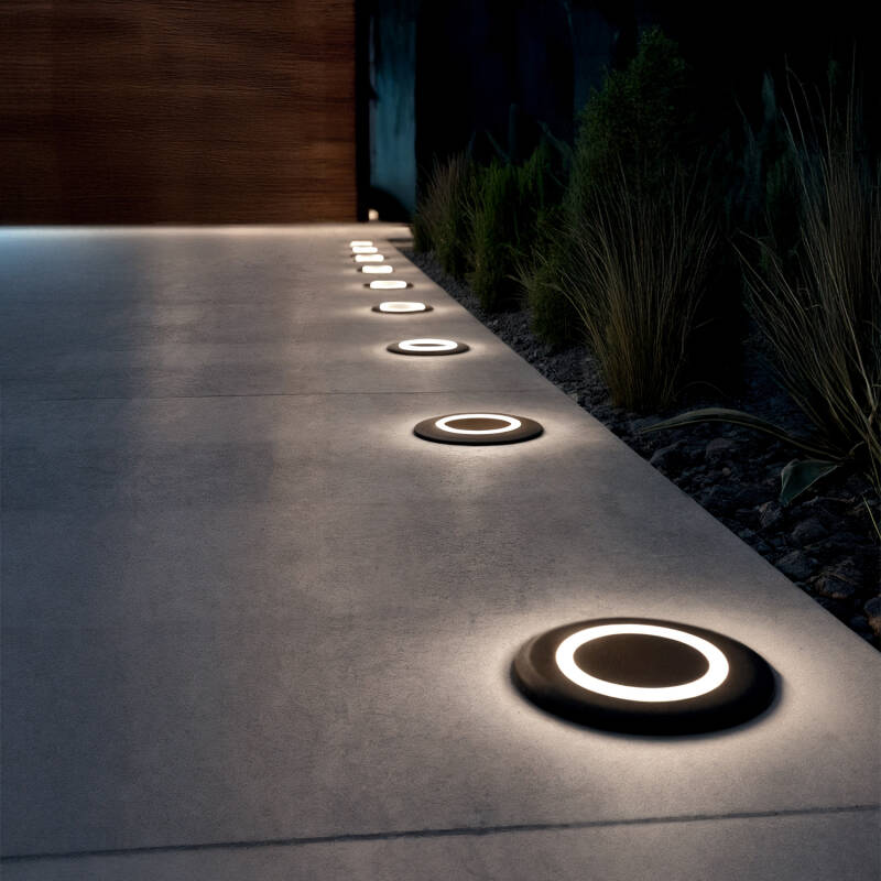 Imagen de Baliza Exterior LED 2W Empotrable Suelo Circular Welly Imagen de Baliza Exterior LED 2W Empotrable Suelo Circular Welly