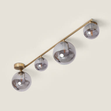 Lámpara de Techo Metal y Cristal Moonlight Brass 4 Focos