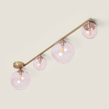 Lámpara de Techo Metal y Cristal Moonlight Brass 4 Focos