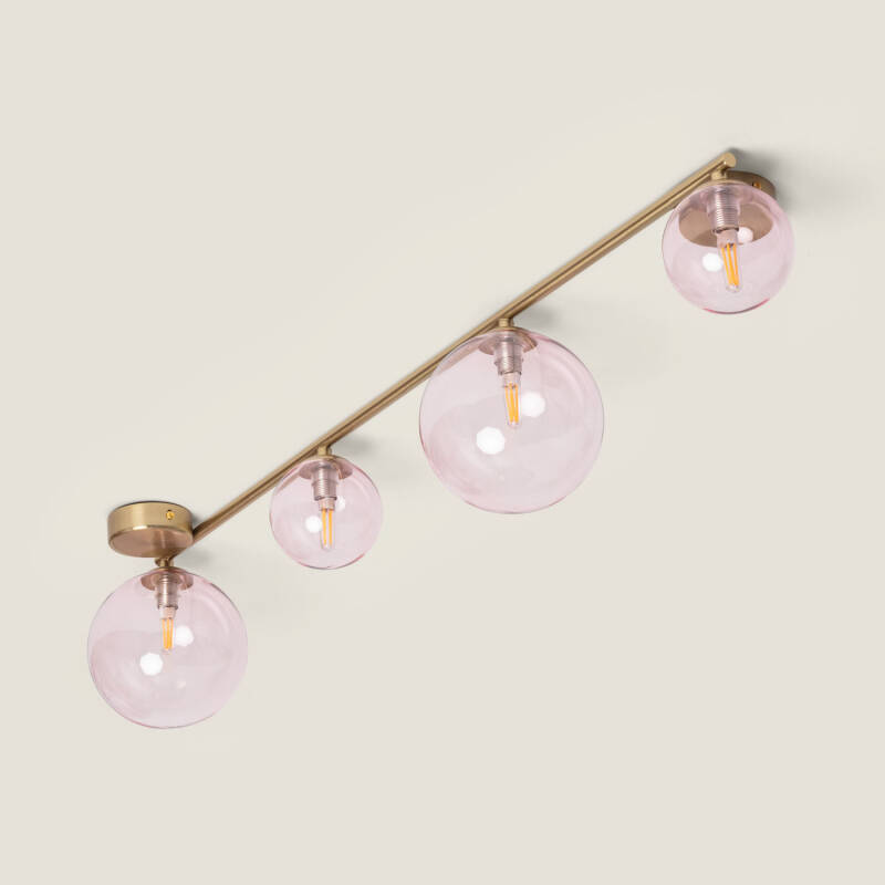 Imagen de Lámpara de Techo Metal y Cristal Moonlight Brass 4 Focos