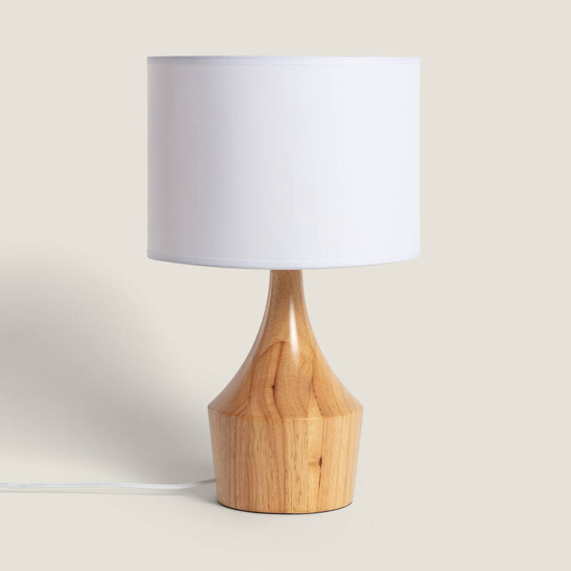 Imagen de Lámpara de Mesa de Madera y Tela Dabai
