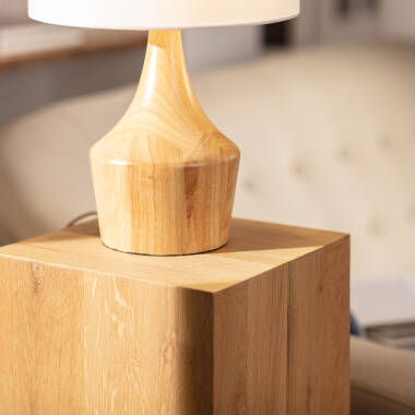 Imagen de Lámpara de Mesa de Madera y Tela Dabai