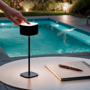 Imagen de Lámpara de Mesa LED Portátil Exterior con Batería USB Recargable Metal Mounka Square