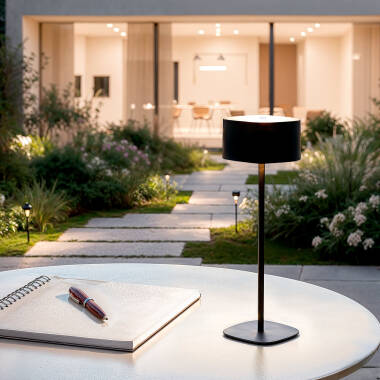 Imagen de Lámpara de Mesa LED Portátil Exterior con Batería USB Recargable Metal Mounka Square