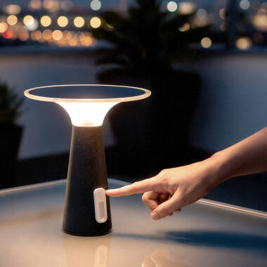 Imagen de Lámpara de Mesa Solar Exterior LED Metal Portátil con Batería USB Recargable Soucha