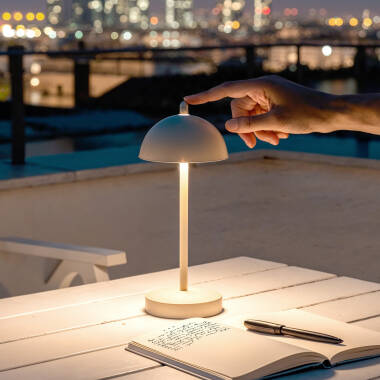 Lámpara de Mesa LED Portátil para Exterior Metal con Batería Recargable Pirinoa