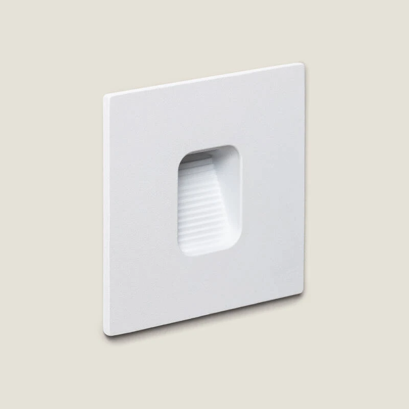 Imagen de Baliza Exterior LED 2W Empotrable Aluminio Pared Cuadrado Blanco Olite