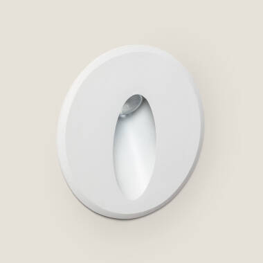 Baliza Exterior LED 3W Empotrable Pared Circular Blanco Oval Adam
