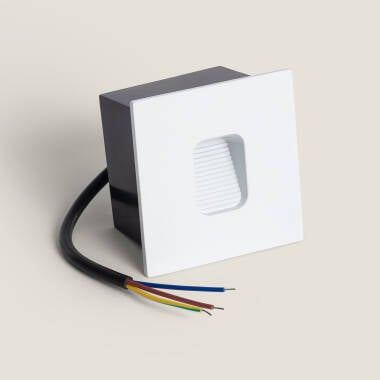 Imagen de Baliza Exterior LED 2W Empotrable Aluminio Pared Cuadrado Blanco Olite