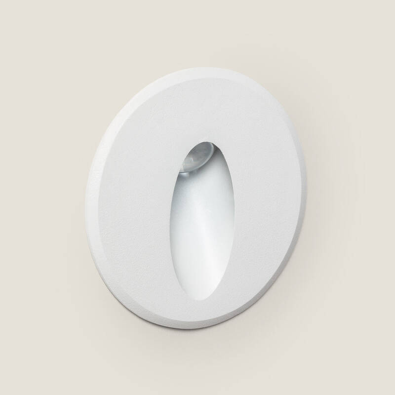 Imagem de Baliza de Parede LED 3W de Alumínio Circular Oval Olite Branca
