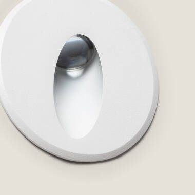 Imagem de Baliza de Parede LED 3W de Alumínio Circular Oval Olite Branca
