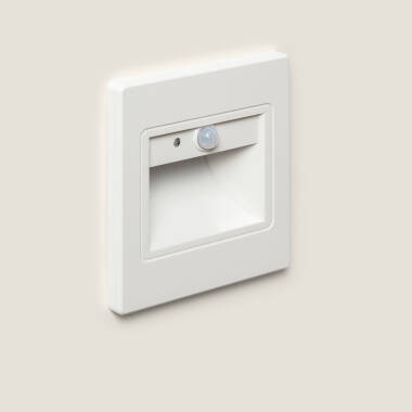 Baliza de Pared LED 1.5 W Empotrable con Sensor PIR y Crepuscular Bark Blanco