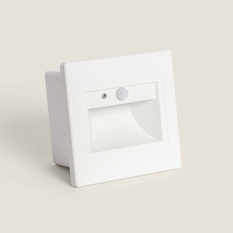 Imagen de Baliza de Pared LED 1.5 W Empotrable con Sensor PIR y Crepuscular Bark Blanco