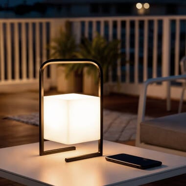 Imagen de Lámpara de Mesa LED Portátil para Exterior Aluminio con Batería USB Recargable Tiber