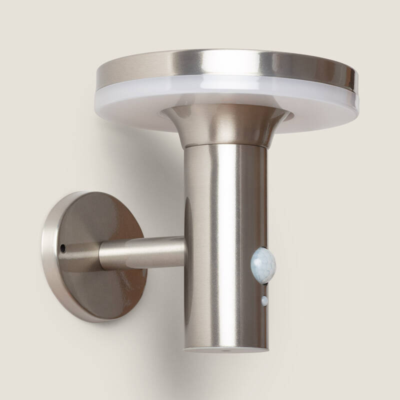 Imagen de Aplique de Pared Exterior Solar LED Helios Inox con Detector de Movimiento PIR 