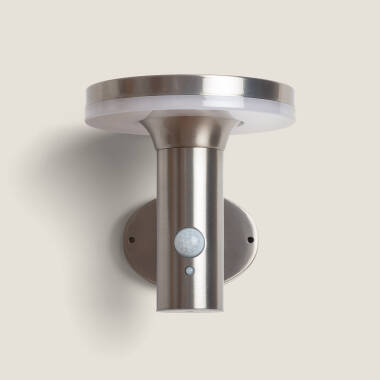Imagen de Aplique de Pared Exterior Solar LED Helios Inox con Detector de Movimiento PIR 