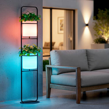 Imagem de Candeeiro de Pé Exterior de Metal LED 5W RGB Vaso Ø30 cm Recarregável IP65