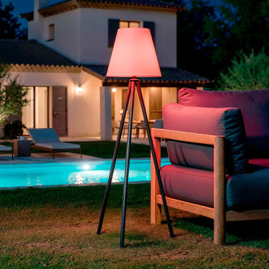 Lámpara de Pie Exterior de Metal LED RGB Solar con Batería USB Recargable Kefre