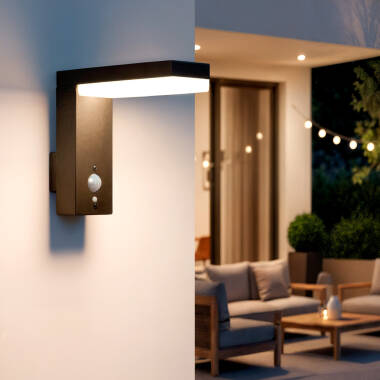 Aplique de Parede Exterior Solar LED 2W Alumínio com Sensor de Movimento Goran