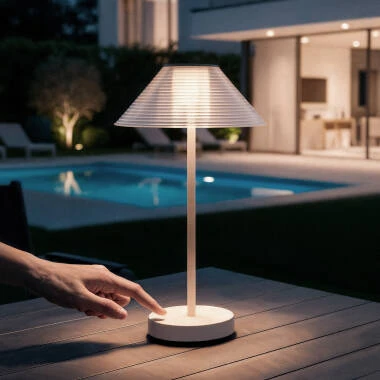 Lámpara de Mesa LED Portátil Exterior con Batería USB Recargable Metal Katuma