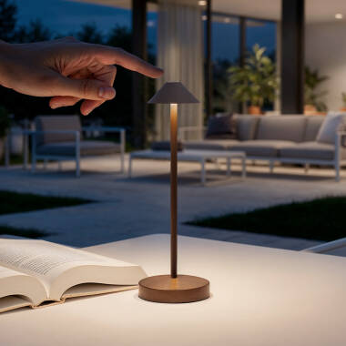 Imagem de Candeeiro de Mesa LED Portátil para Exterior Metal com Bateria Recarregável Magatzi